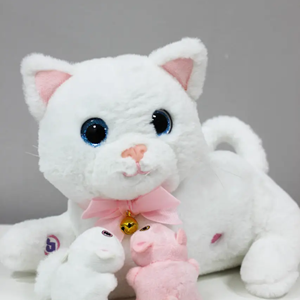 عروسک رباتیک گربه موزیکال با بچه CAT PETS 93381E